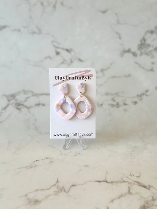 Pink and purple earrings | Patterned collection