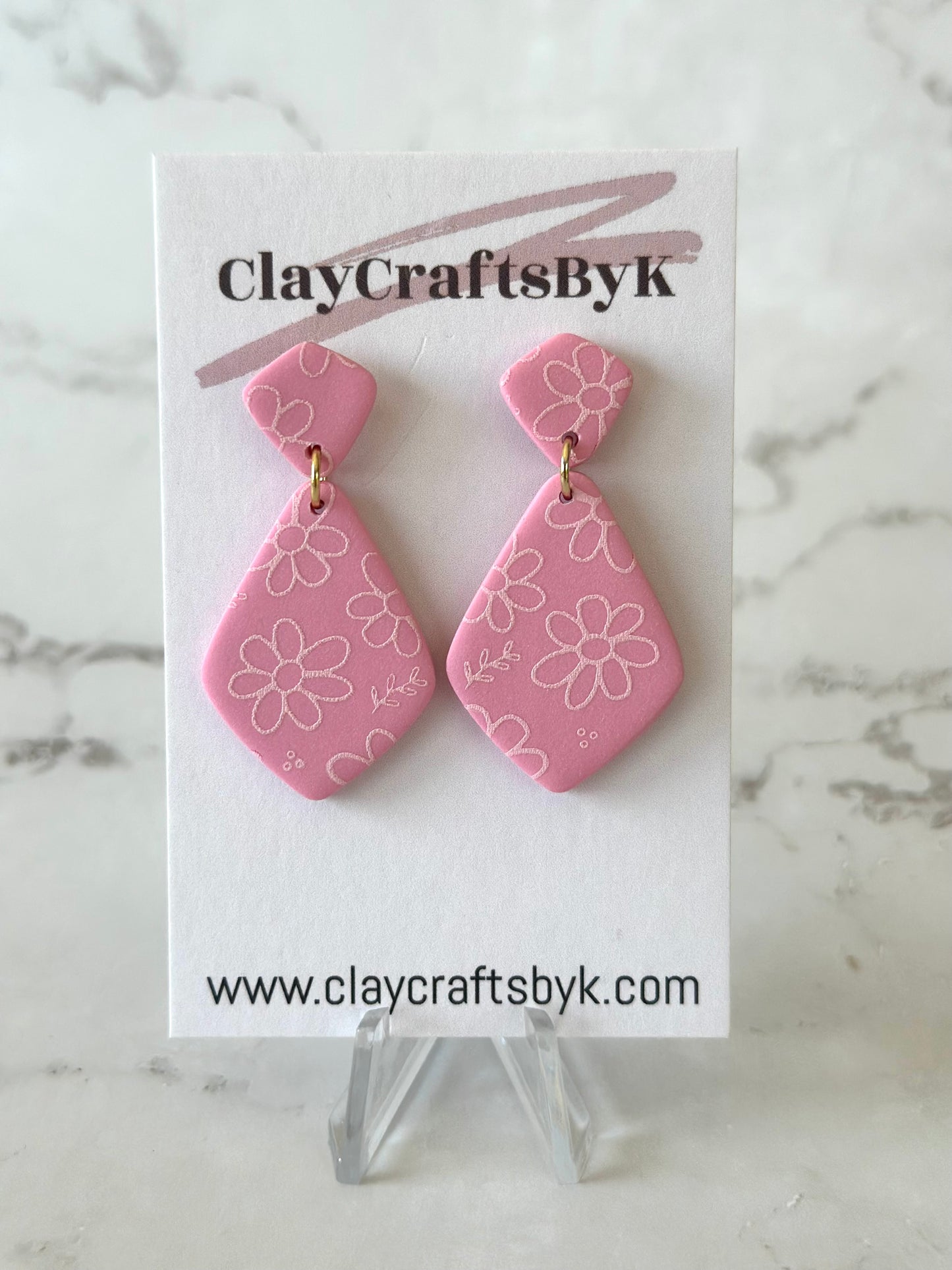 Pink earrings | Patterned collection