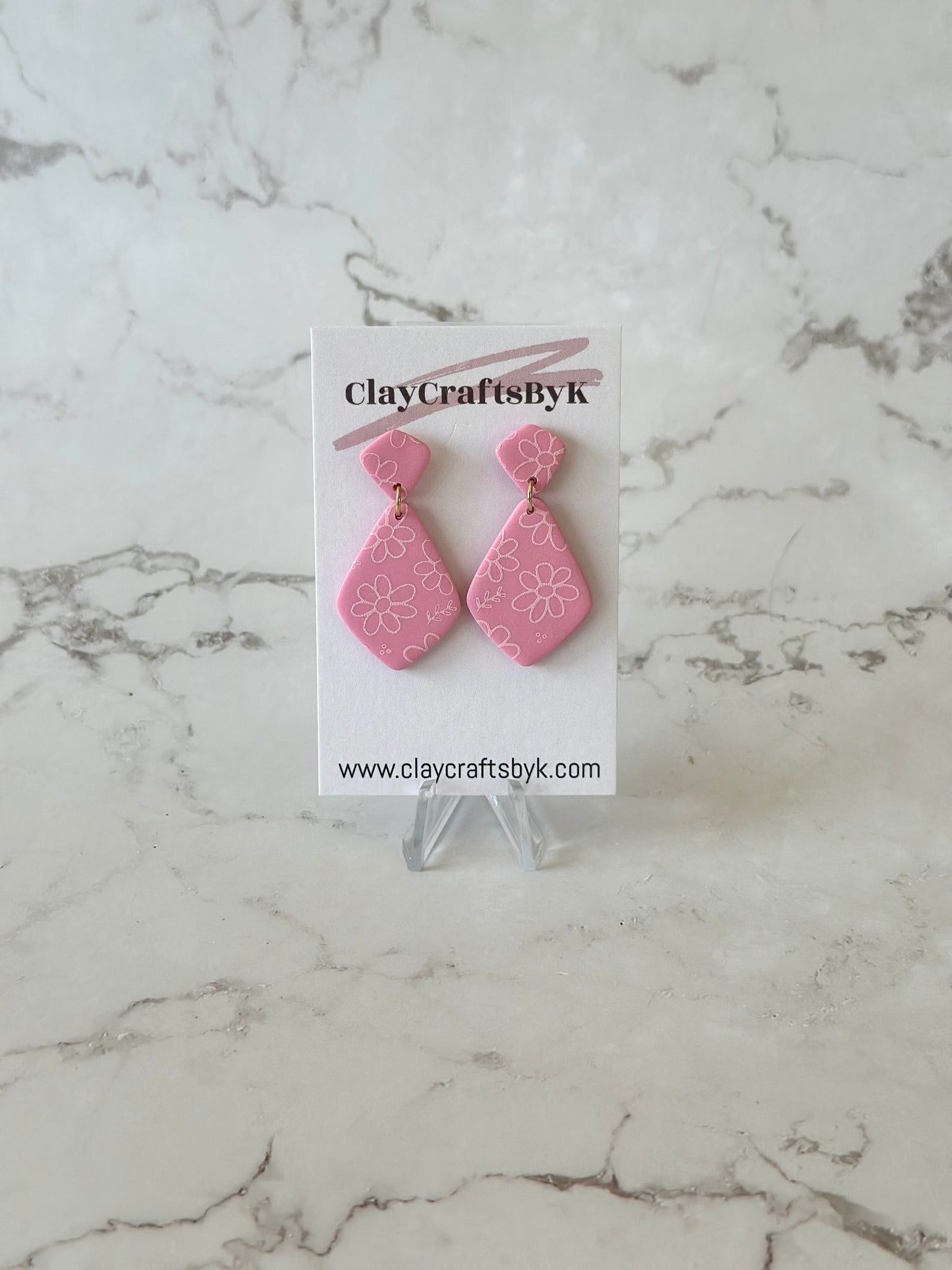 Pink earrings | Patterned collection