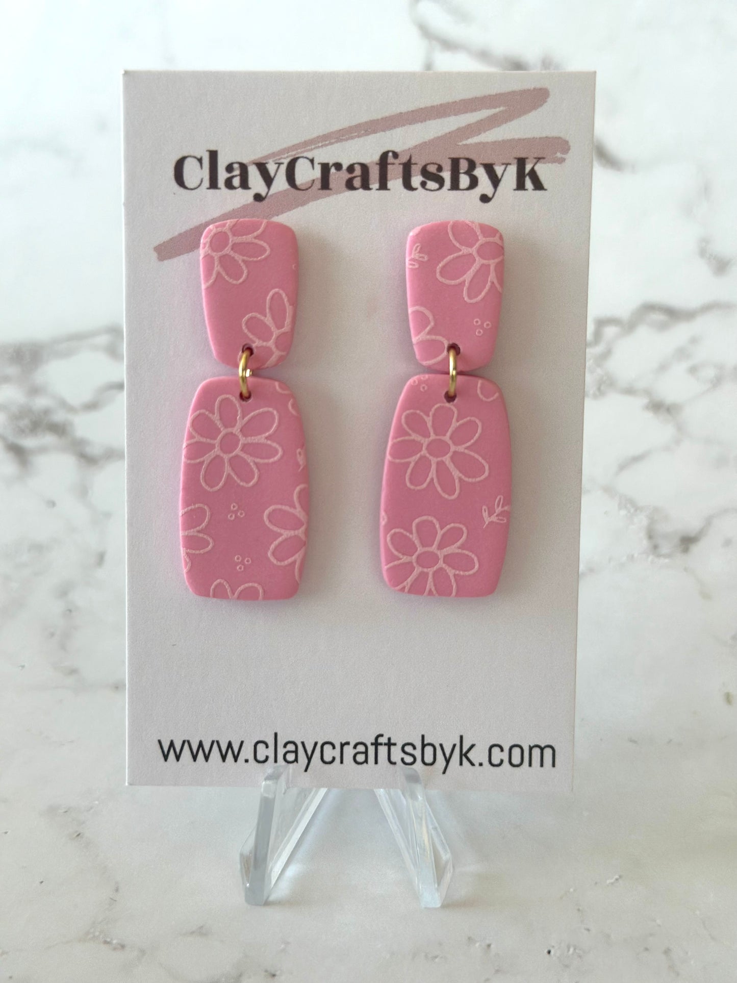 Pink earrings | Patterned collection