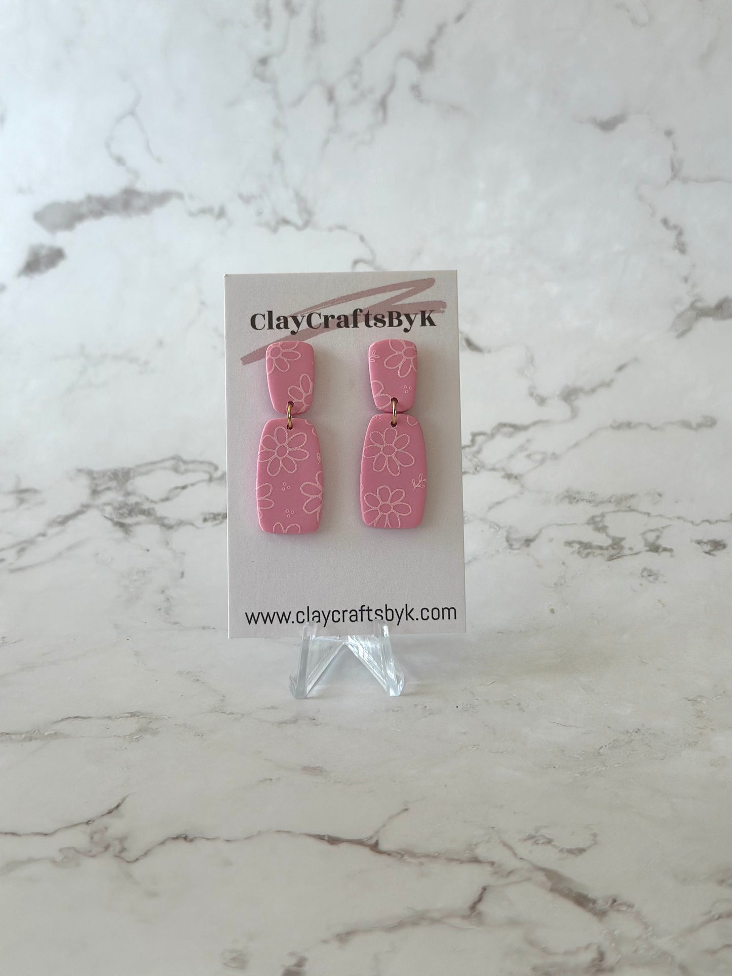 Pink earrings | Patterned collection