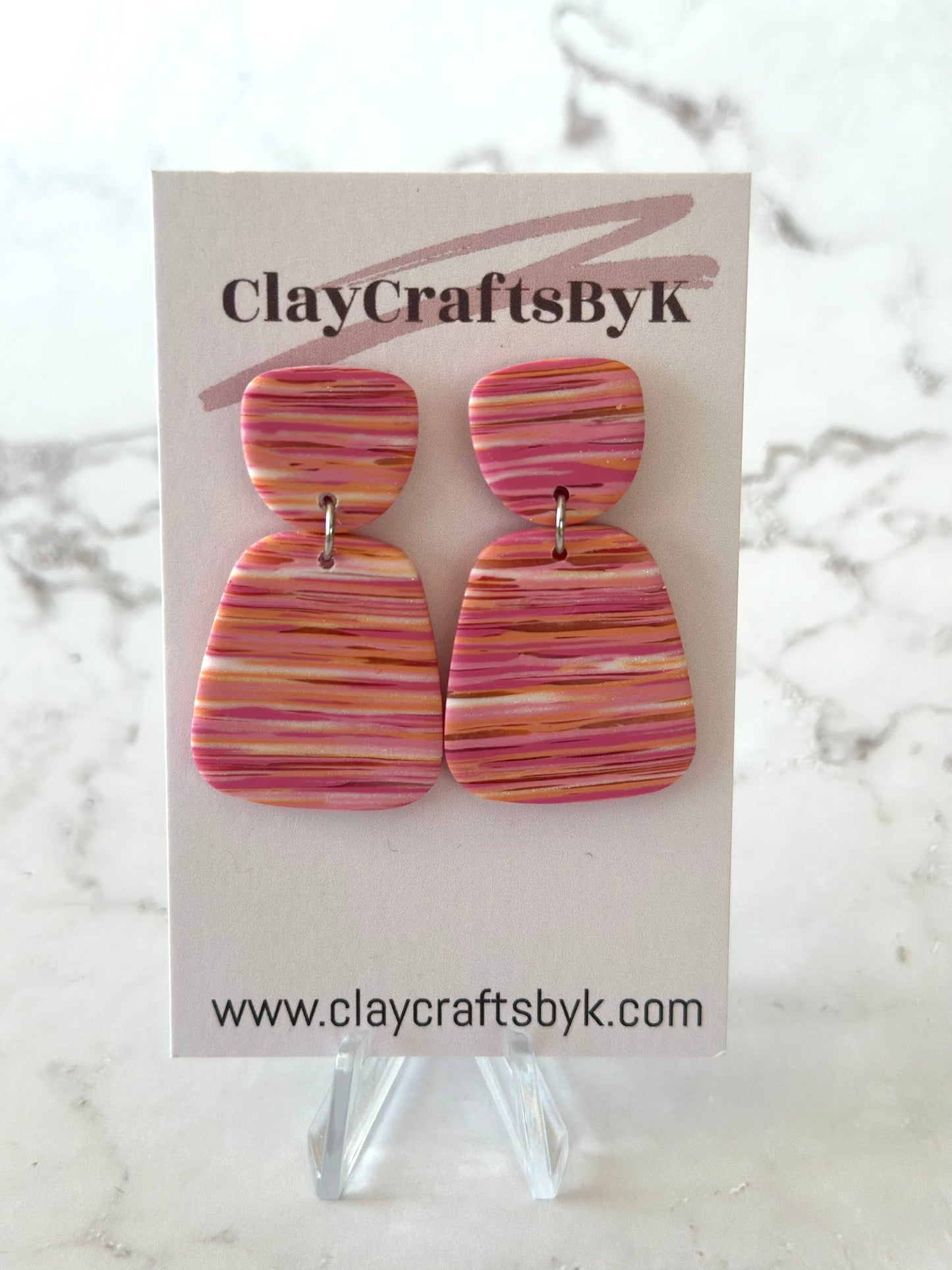 Pink striped earrings | Striped collection