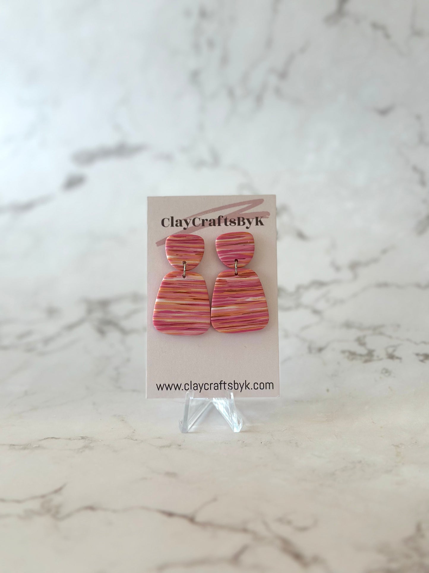 Pink striped earrings | Striped collection