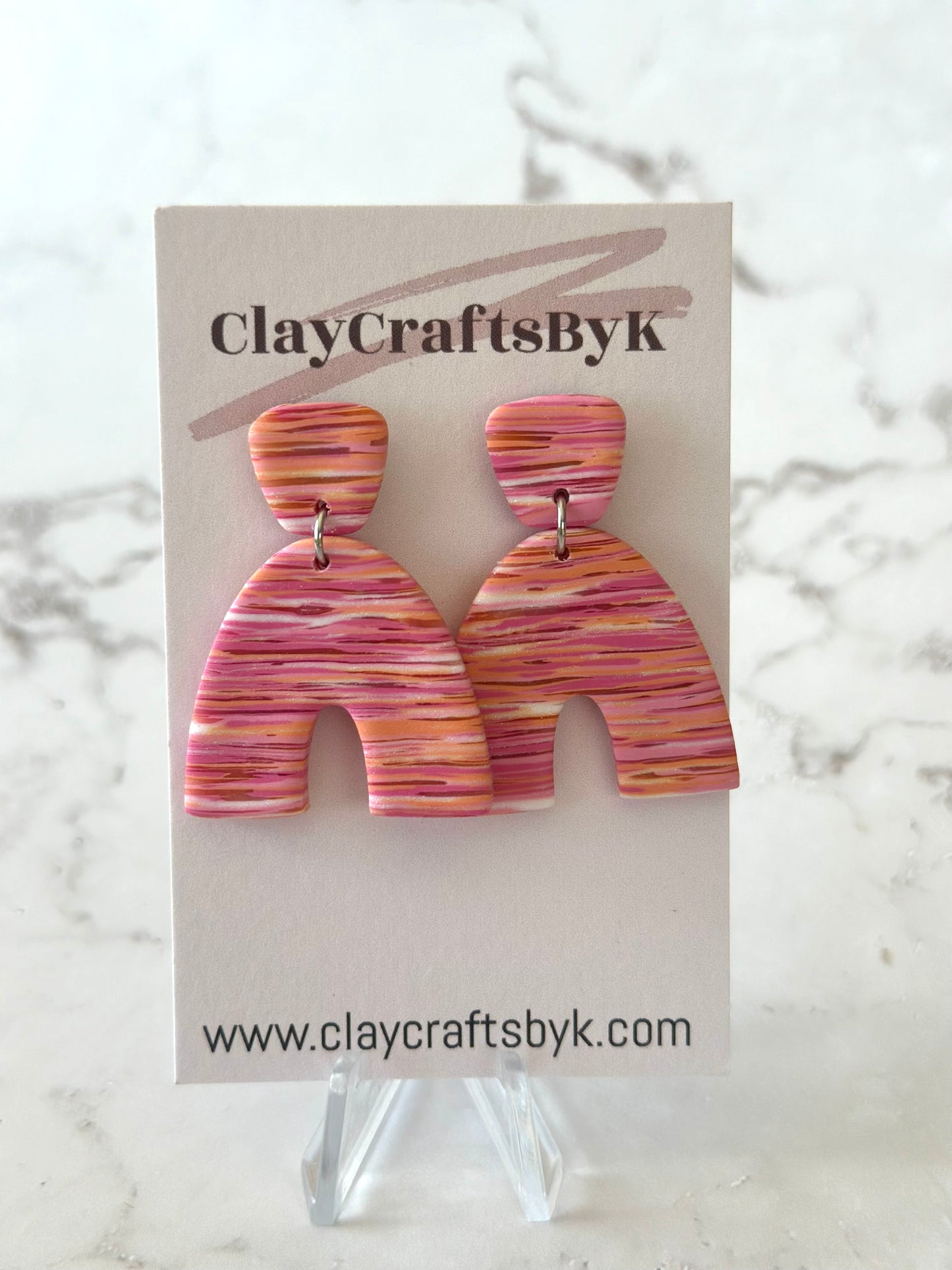 Pink striped earrings | Striped collection