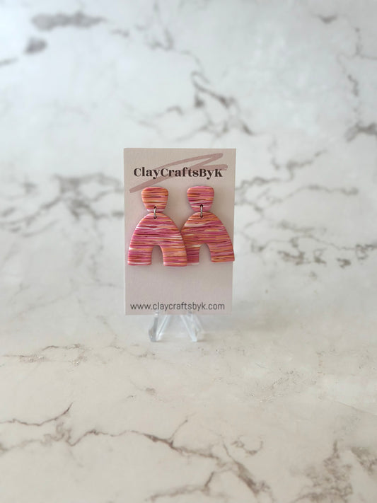 Pink striped earrings | Striped collection