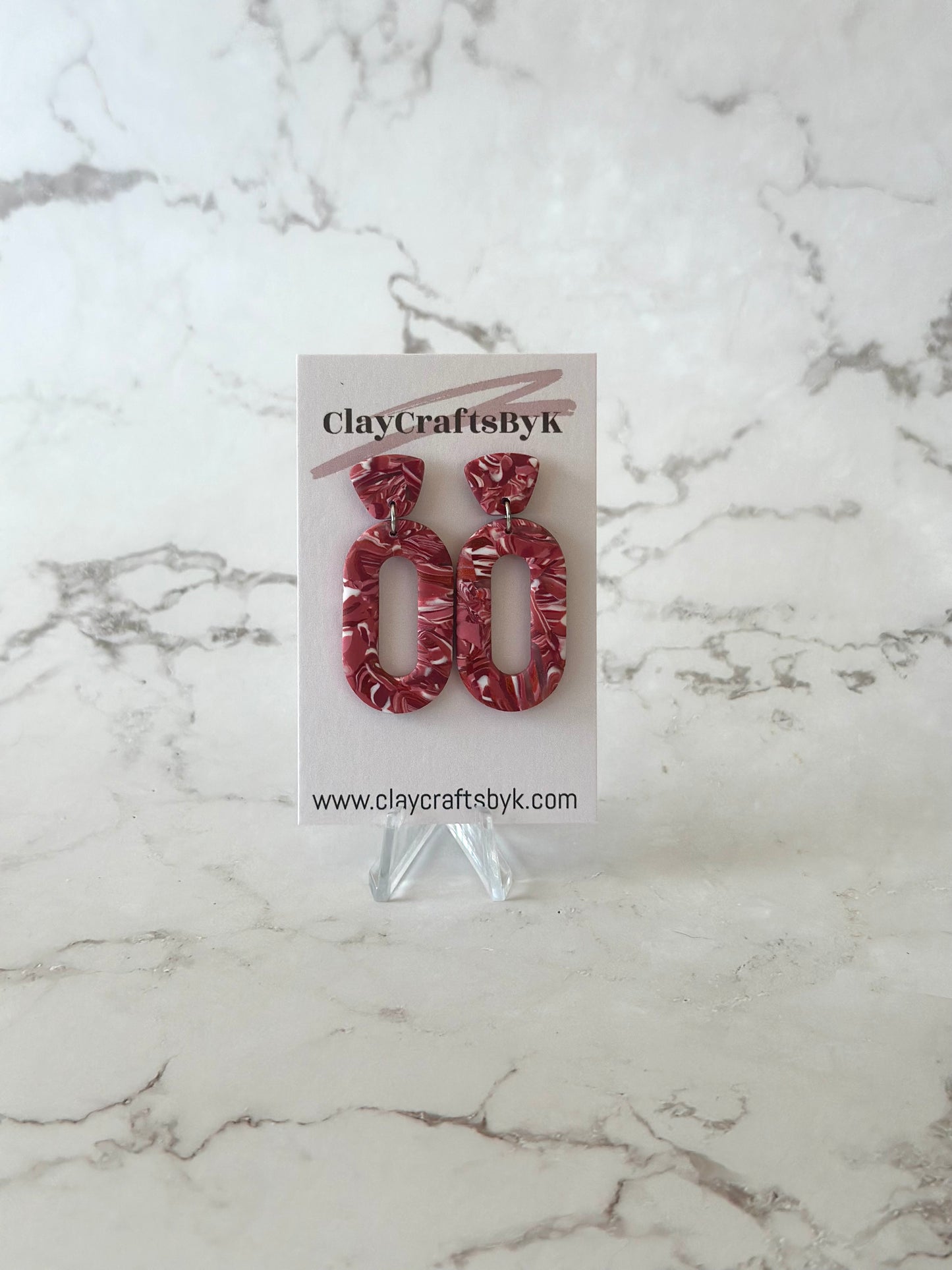 Red and white earrings | Patterned collection