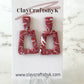 Red and white earrings | Patterned collection