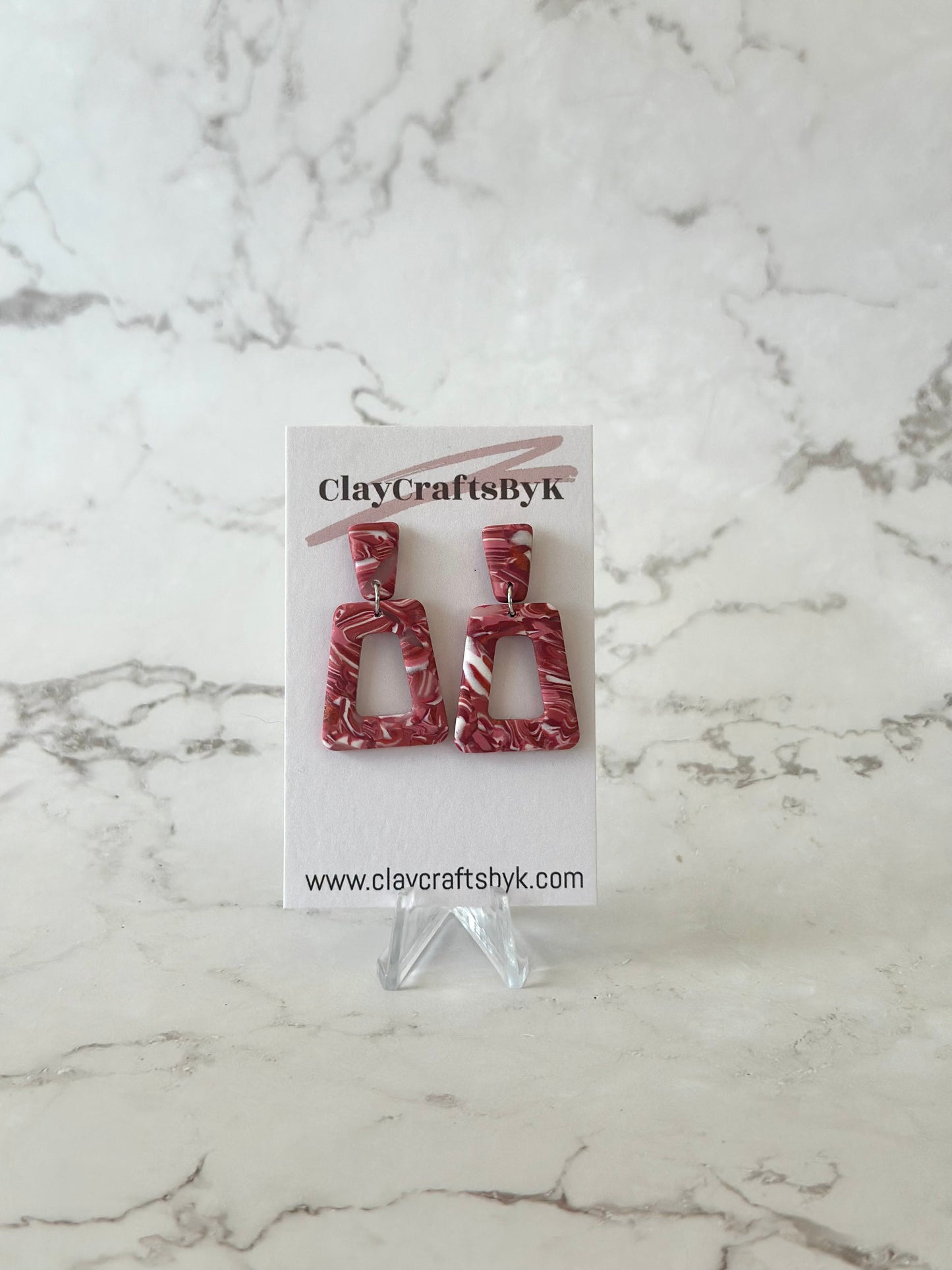 Red and white earrings | Patterned collection