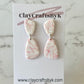 White with pink marble earrings | Patterned collection