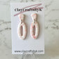 White with pink marble earrings | Patterned collection