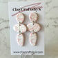 White with pink marble earrings | Patterned collection