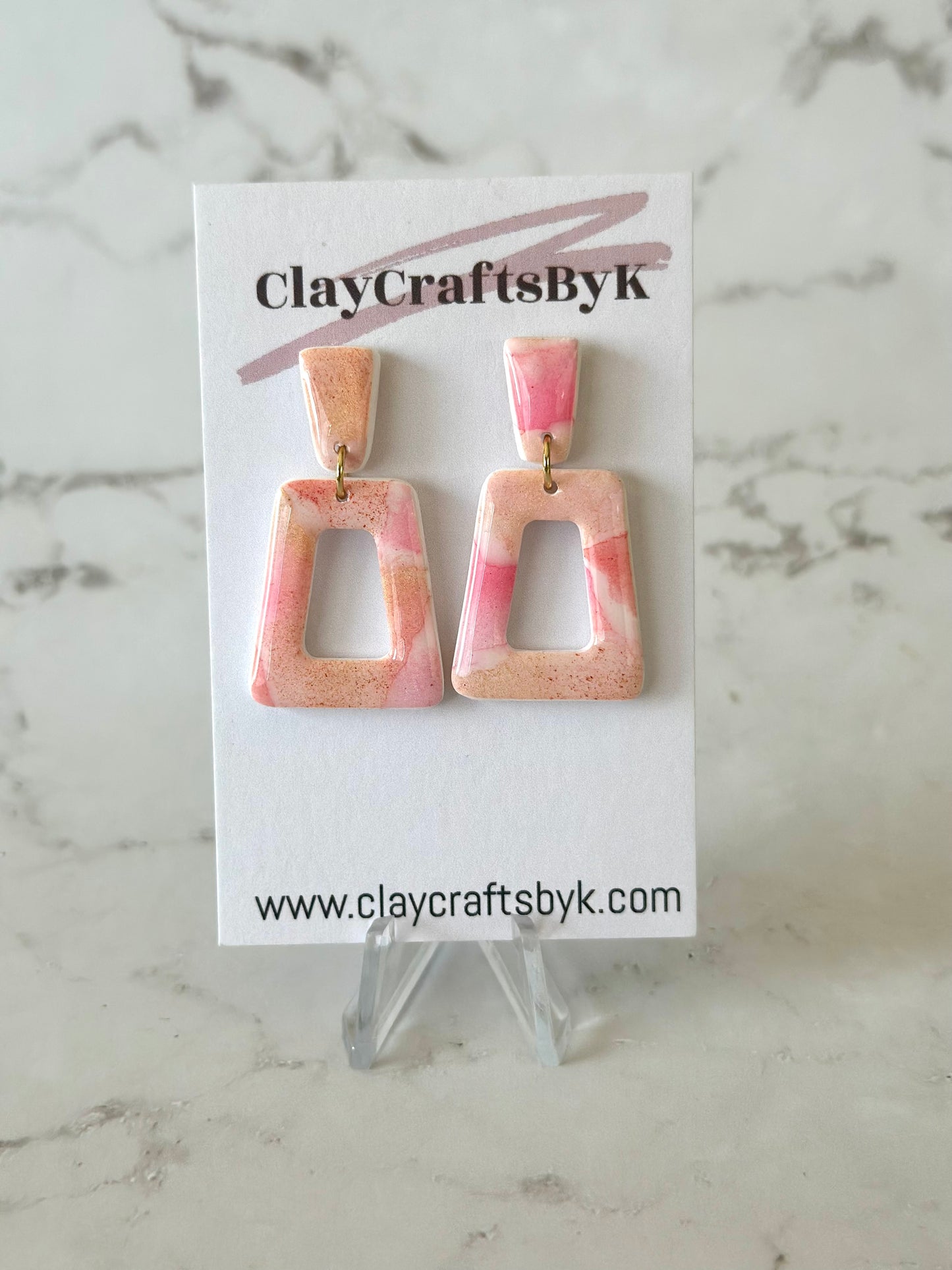 Pink shiny earrings | Shiny collection