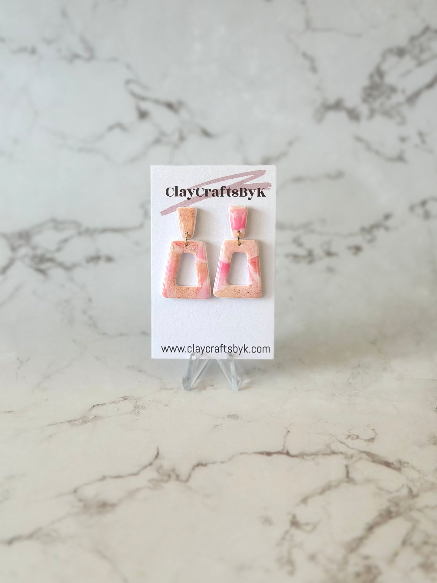 Pink shiny earrings | Shiny collection